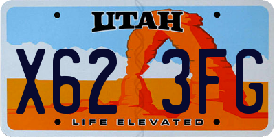 UT license plate X623FG