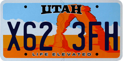 UT license plate X623FH