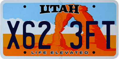 UT license plate X623FT