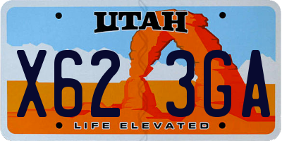 UT license plate X623GA