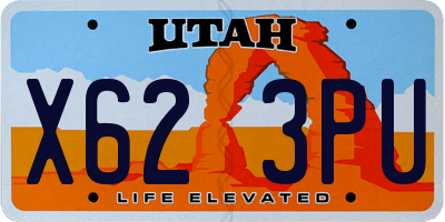 UT license plate X623PU