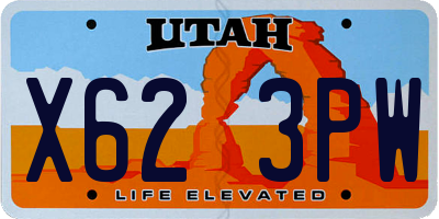 UT license plate X623PW