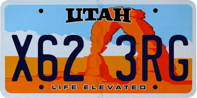 UT license plate X623RG