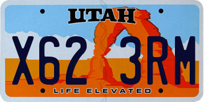 UT license plate X623RM