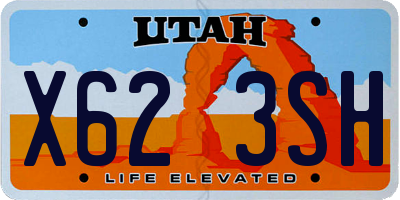 UT license plate X623SH