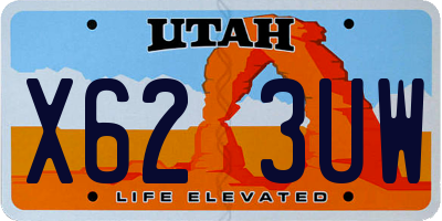 UT license plate X623UW