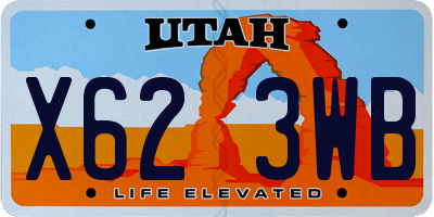 UT license plate X623WB