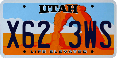 UT license plate X623WS