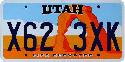 UT license plate X623XK