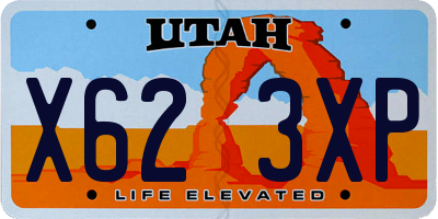 UT license plate X623XP