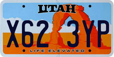 UT license plate X623YP