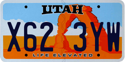 UT license plate X623YW