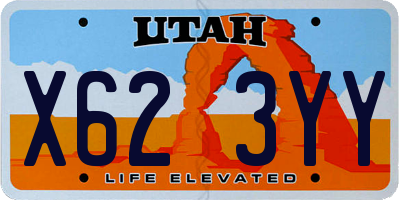 UT license plate X623YY