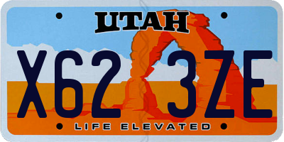 UT license plate X623ZE