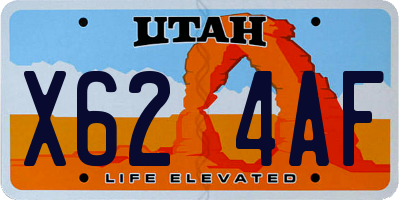 UT license plate X624AF