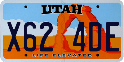 UT license plate X624DE