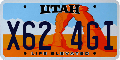 UT license plate X624GI