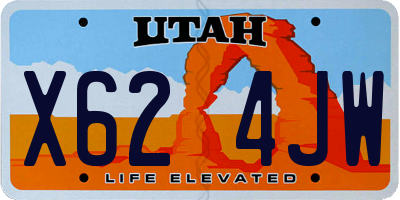 UT license plate X624JW