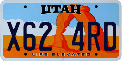 UT license plate X624RD