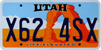 UT license plate X624SX