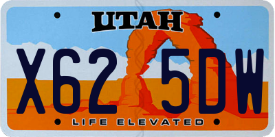 UT license plate X625DW