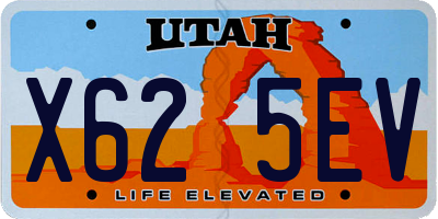UT license plate X625EV