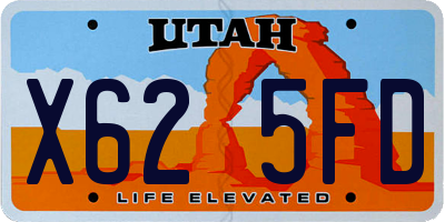 UT license plate X625FD