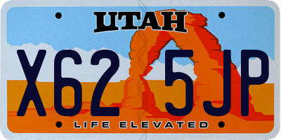UT license plate X625JP