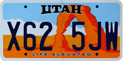 UT license plate X625JW