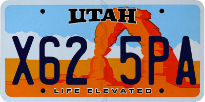 UT license plate X625PA