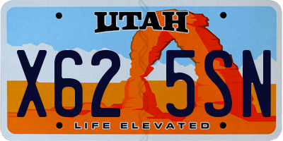 UT license plate X625SN