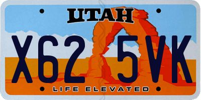 UT license plate X625VK