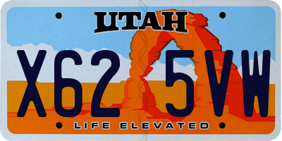 UT license plate X625VW