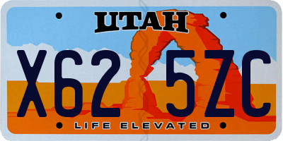 UT license plate X625ZC