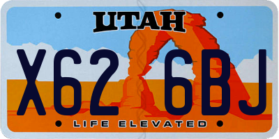 UT license plate X626BJ