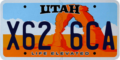 UT license plate X626CA
