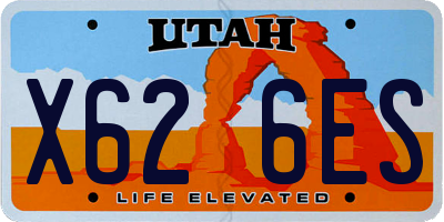 UT license plate X626ES