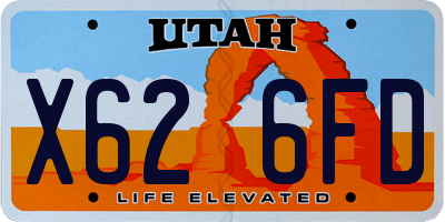 UT license plate X626FD