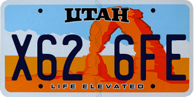 UT license plate X626FE