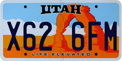 UT license plate X626FM