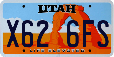 UT license plate X626FS