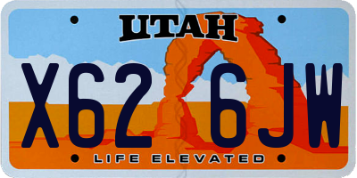 UT license plate X626JW
