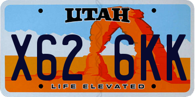 UT license plate X626KK