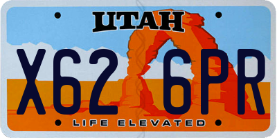 UT license plate X626PR