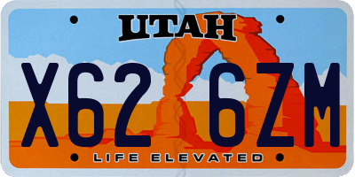 UT license plate X626ZM