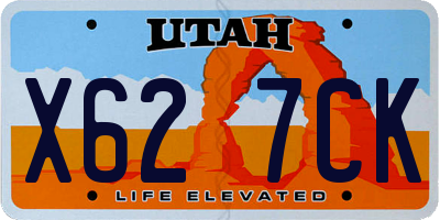 UT license plate X627CK