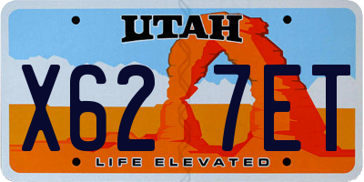 UT license plate X627ET
