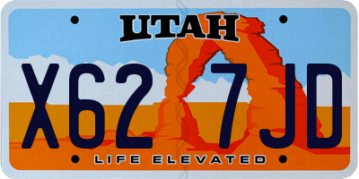 UT license plate X627JD