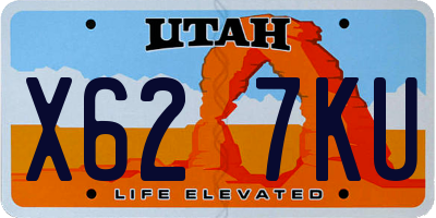 UT license plate X627KU