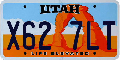 UT license plate X627LT